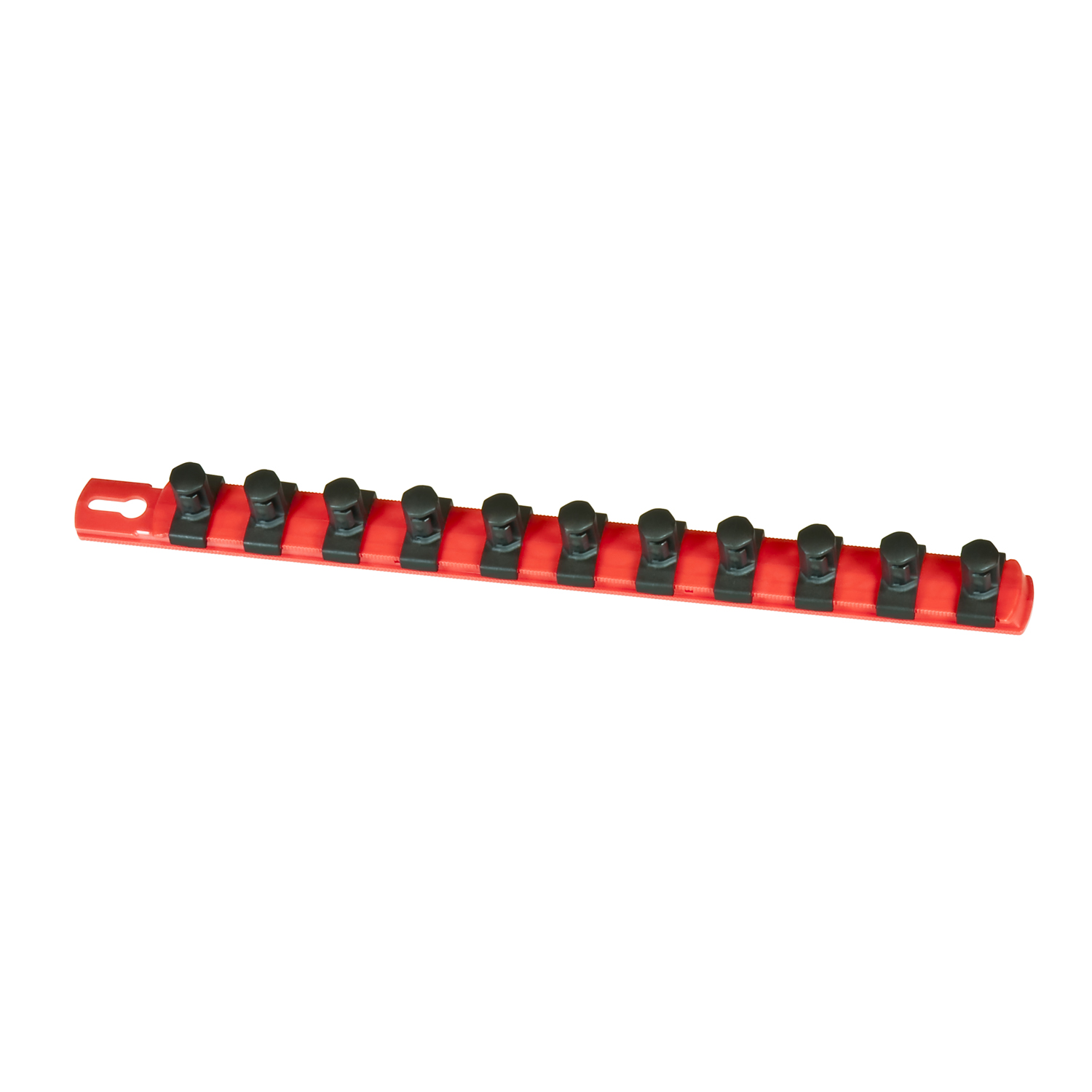 Ernst Manufacturing 13-Inch Socket Organizer with 11 1/2-Inch Twist Lock Clips Red 
