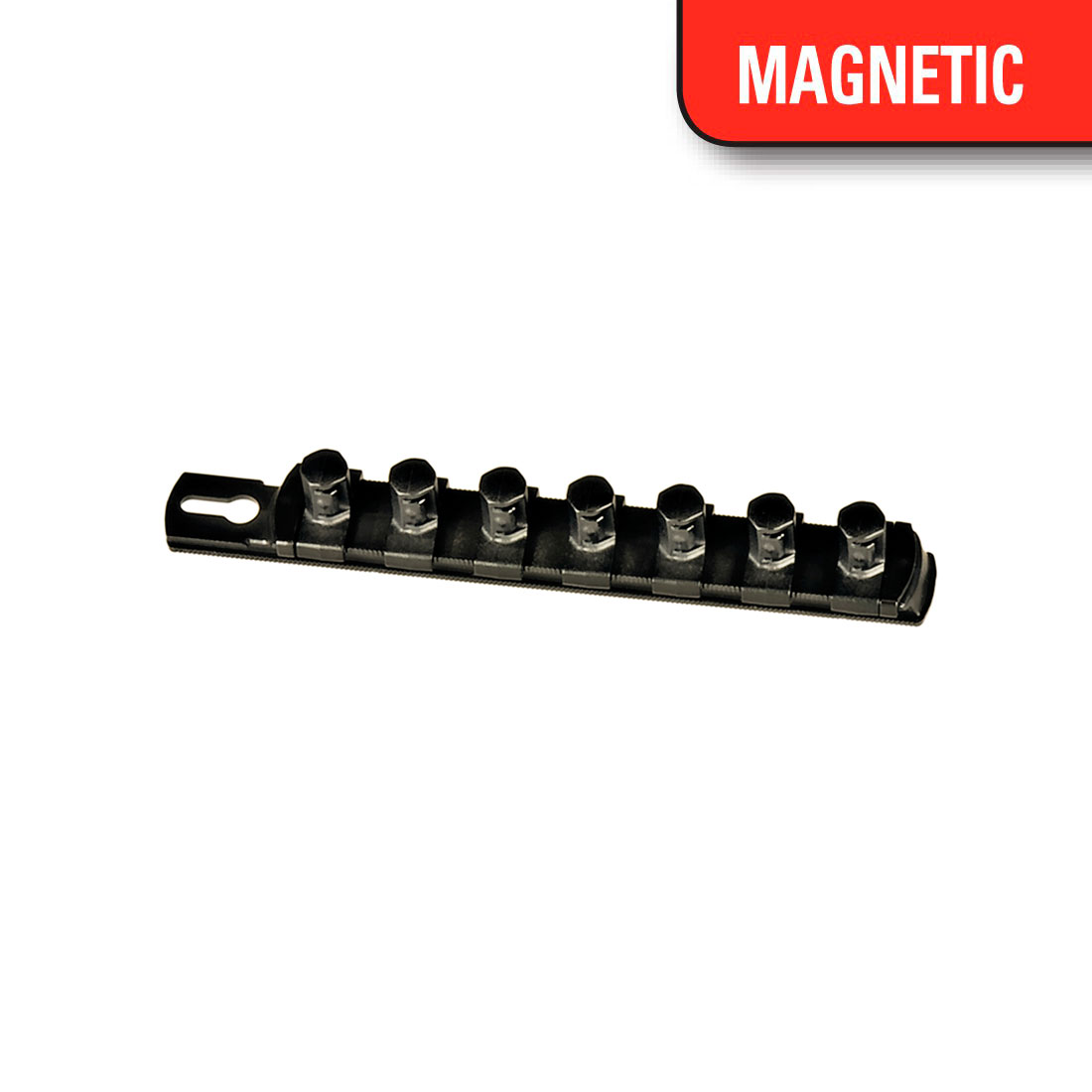 Ernst Manufacturing 8-Inch Socket Organizer with 9 3/8-Inch Twist Lock Clips Black 