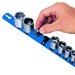 18” Socket Organizer w/ (15) Twist Lock Clips - Blue - 