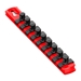 8” Socket Organizer w/Twist Lock Clips - Red-3/8" - 8411