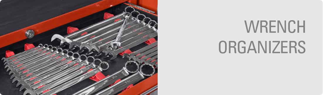 Ernst 6050 RD "No-Slip" Low Profile Wrench Rails Organizers 30 Wrenches Red 