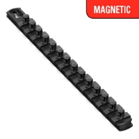 13” Magnetic Socket Organizer w/Twist Lock Clips - Black-3/8" socket holders organizers, best socket organizer, socket set organizer, tool box socket organizers, magnetic socket organizer, tool socket organizer, socket tray organizer, socket organization, socket rail organizer, snap on socket organizer, socket organizer diy, socket holder, magnetic socket holder, socket holders, magnetic socket holders, snap on socket holder, socket set holder, best socket holder, plastic socket holder, socket holder magnetic, socket holder rail, ernst socket rails, magnetic socket rail, socket rails, socket rail, rails socket, socket rails and clips, best socket rails, ernst socket organizer, socket storage, twist lock, twistlock, twist socket, twist socket set, socket lock, lock a socket, snap on socket set