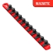 13” Magnetic Socket Organizer w/Twist Lock Clips - Red-1/2" - 8416M