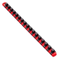 18” Socket Organizer And 17 Dura-Pro HD Clips - Red-1/2" Socket Storage rail, Twist Lock Socket Holder, Tool Organizer for Sockets, red Socket Rack, Premium Socket Organizer, Ernst Tool Tray, Quick-Access Socket Organizer, High-Density Socket Storage, black Twist Lock Clips, Secure Socket Holder, Precision Tool Organization, Garage Socket Storage, Versatile Socket Rack System, Adjustable Socket Storage, Modular Socket Organizer, Ergonomic Socket Caddy, Universal Socket Holder, Ernst half Inch red Organizer