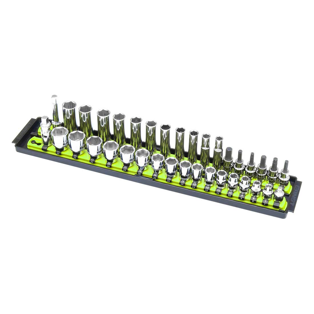 Ernst 8487 Green Socket Boss - Holds 34 Pieces, 1/2" Drive Twist Lock Organizer