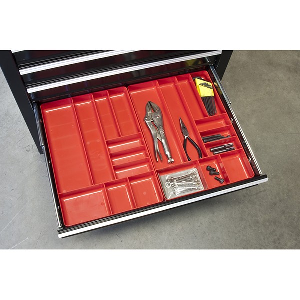 Ernst Manufacturing Home and Garage Organizer Tray 10-Compartments Red 