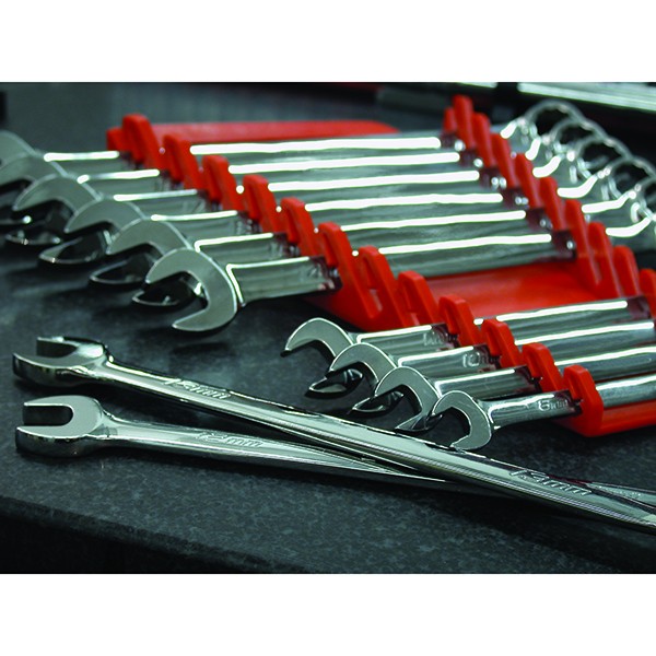 Ernst 5086 11-Tool "Gripper" Wrench Organizer RED 
