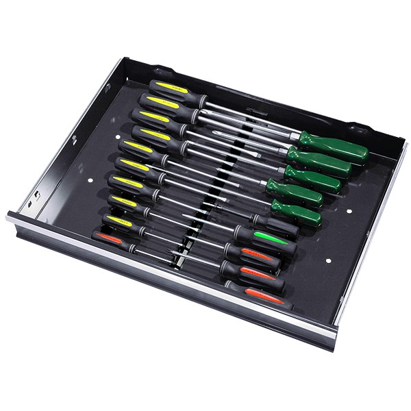 Ernst 6011 Screwdriver Organizer Rail - Holds 20 Screwdrivers, 3-Pack, Black