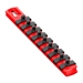 8” Socket Organizer w/Twist Lock Clips - Red-1/4" - 8410