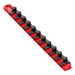 13” Magnetic Socket Organizer w/Twist Lock Clips - Red-1/2" - 8416M