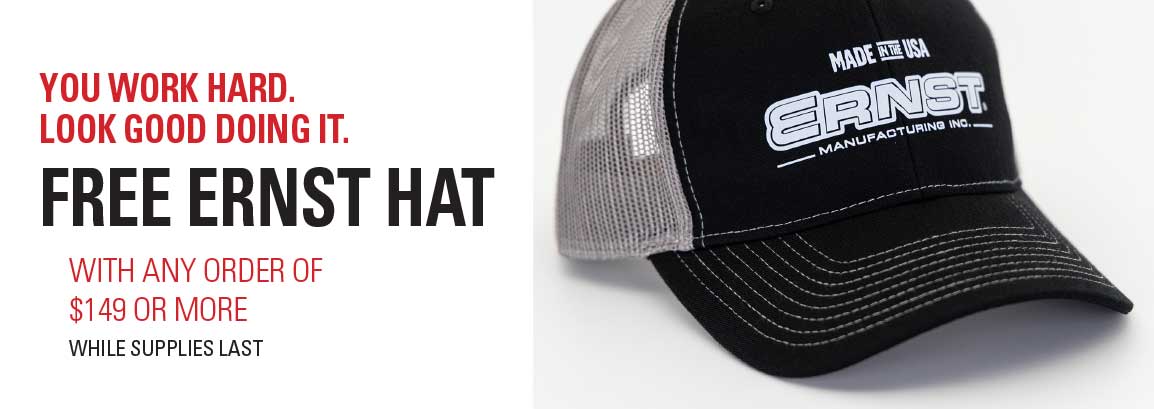 Tool organization just got a bonus - free Ernst hat on orders over $149